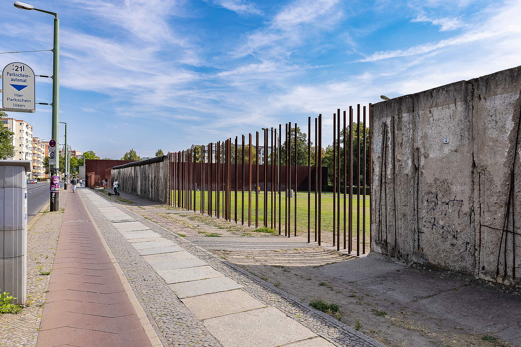 Berlin Wall section with steel stelae.